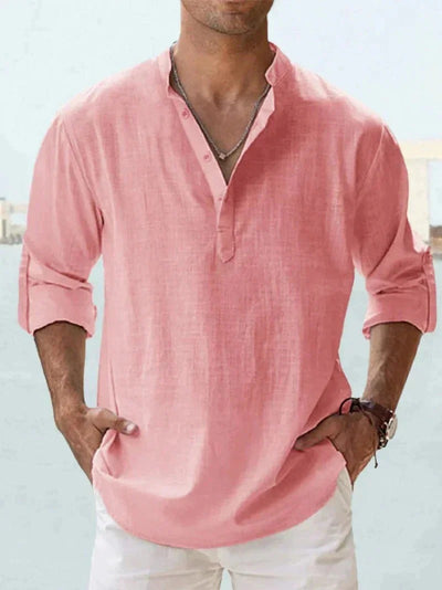 Men’s Linen Long Sleeve Button Shirt