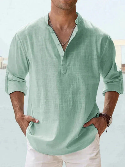 Men’s Linen Long Sleeve Button Shirt