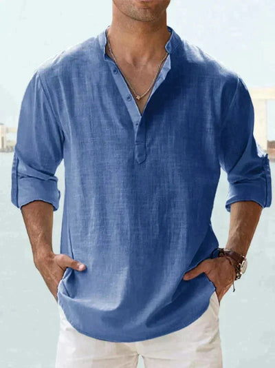 Men’s Linen Long Sleeve Button Shirt
