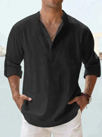 Men’s Linen Long Sleeve Button Shirt