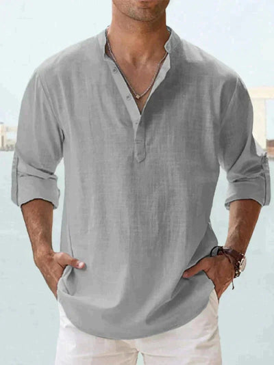 Men’s Linen Long Sleeve Button Shirt