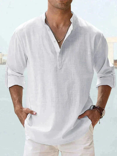Men’s Linen Long Sleeve Button Shirt