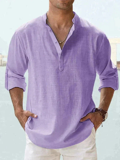 Men’s Linen Long Sleeve Button Shirt
