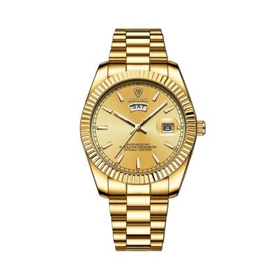 Men's Stainless Steel Watch with Day and Date