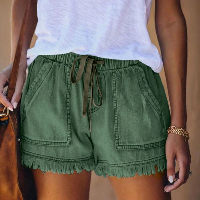 Women's Summer Denim Mini Shorts with Pockets