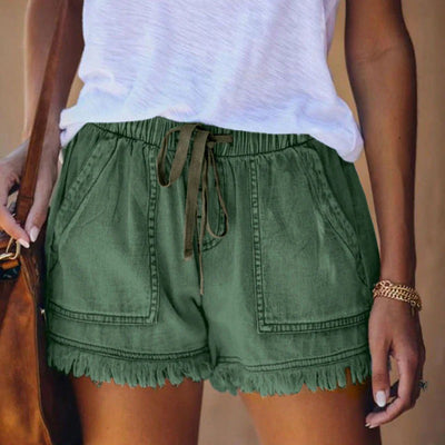 Women's Summer Denim Mini Shorts with Pockets