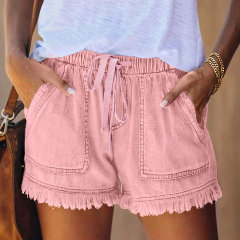 Women's Summer Denim Mini Shorts with Pockets