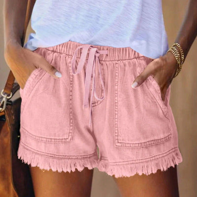 Women's Summer Denim Mini Shorts with Pockets