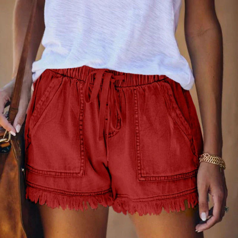 Women's Summer Denim Mini Shorts with Pockets