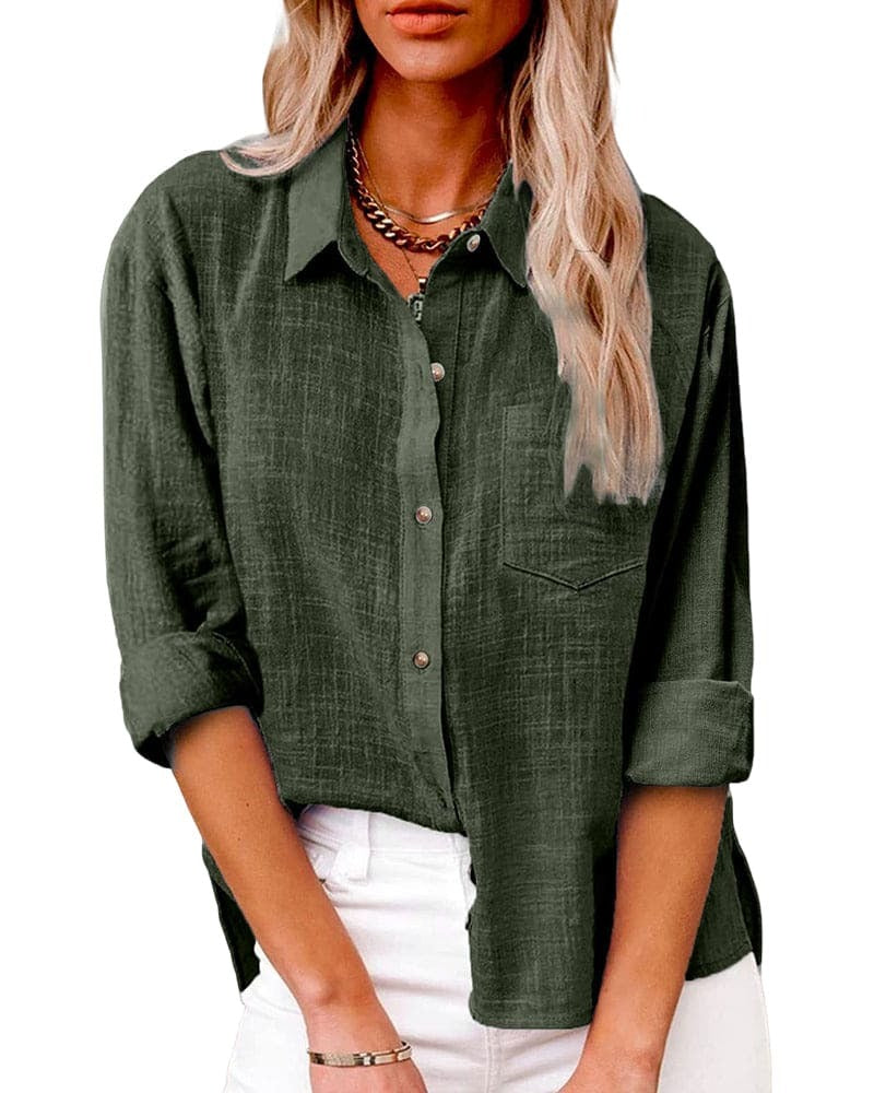 Women's Button-up Linen Summer Shirt