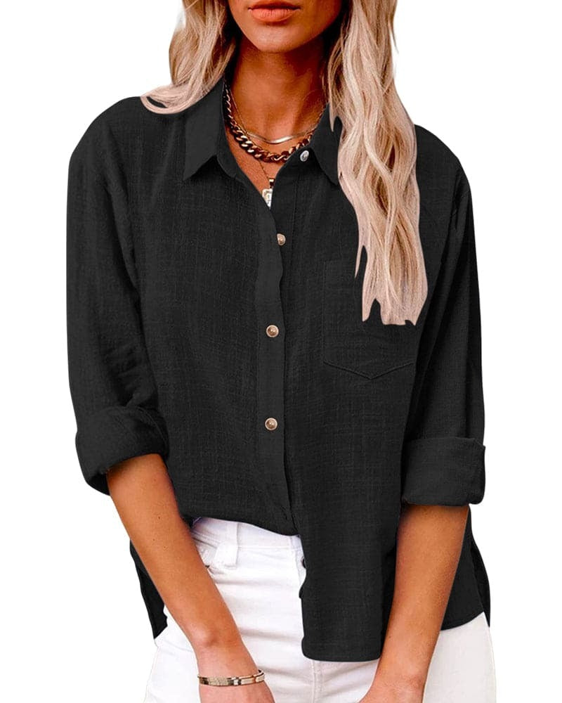 Women's Button-up Linen Summer Shirt