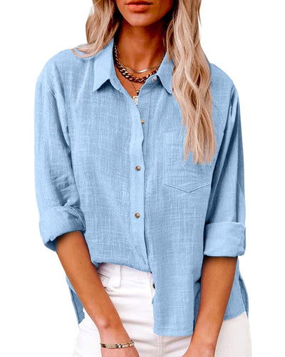 Women's Button-up Linen Summer Shirt