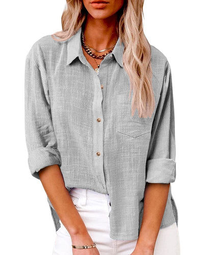 Women's Button-up Linen Summer Shirt