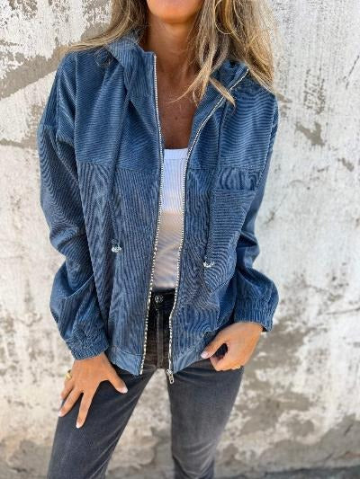 Women's Corduroy Zip-Up Summer Jacket