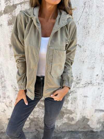 Women's Corduroy Zip-Up Summer Jacket