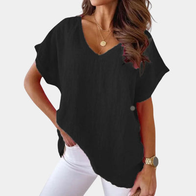 Women’s Plain T-Shirt with V-Neck