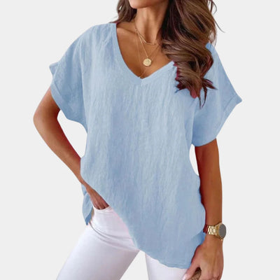 Women’s Plain T-Shirt with V-Neck