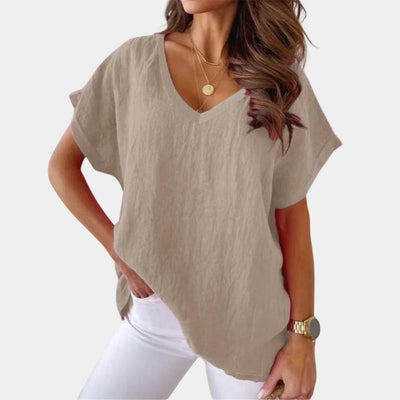 Women’s Plain T-Shirt with V-Neck