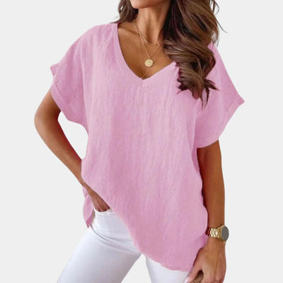 Women’s Plain T-Shirt with V-Neck