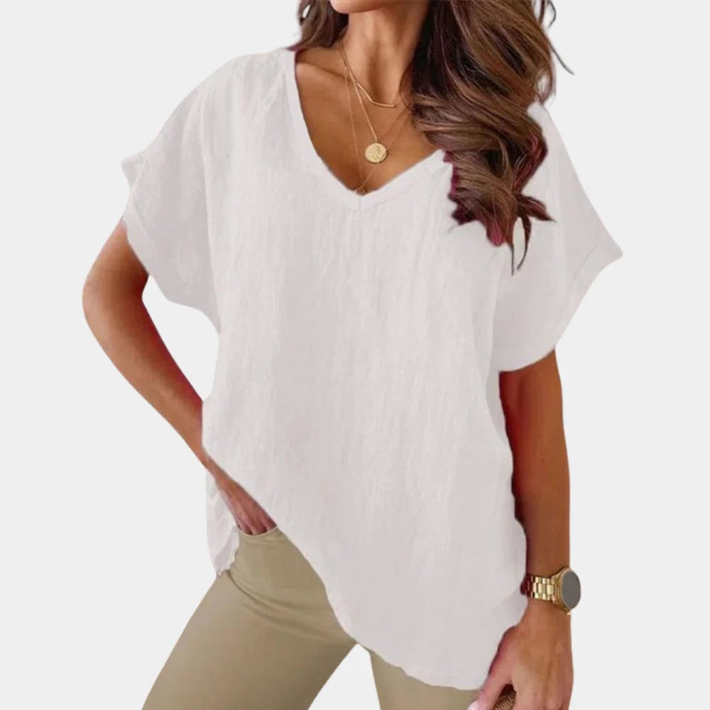 Women’s Plain T-Shirt with V-Neck