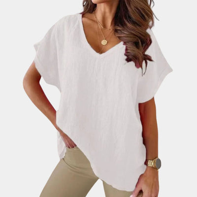 Women’s Plain T-Shirt with V-Neck